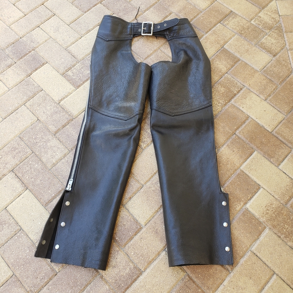 Black Leather Chaps Size L
